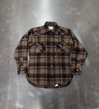 Pendleton High Grade Western Wear Wool Snap Flannel Shirt Jacket Mens L Vintage