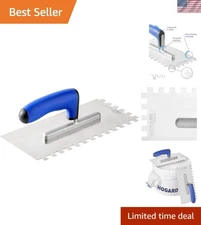 Tile Trowel 0.4" x 0.4" | Best Stainless Steel Square Notched Trowel | Toothe...