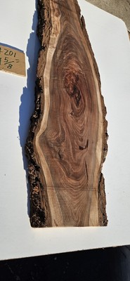 Claro Black Walnut live edge  crotch slab.  Side table slab, shelf, bench