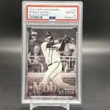 2018 Topps Black & White #30 Ronald Acuna Jr. RC PSA 10 On Demand Rookie Card. rookie card picture