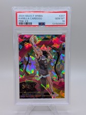 2024 Panini Select Kamilla Cardoso RC #207 Pink Ice Prizm Courtside PSA 10