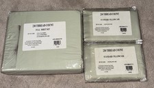 Full Sheet Set Sage 230 Thread Count 6 Pillowcases And All Sheets