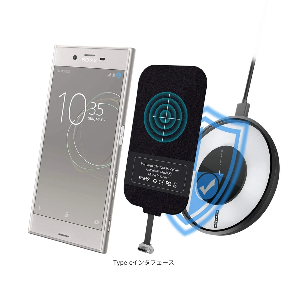 Type C Wireless Charging Receiver, Magic Tag USB C Qi Wireless Charger Receiv... - Image 2 of 4