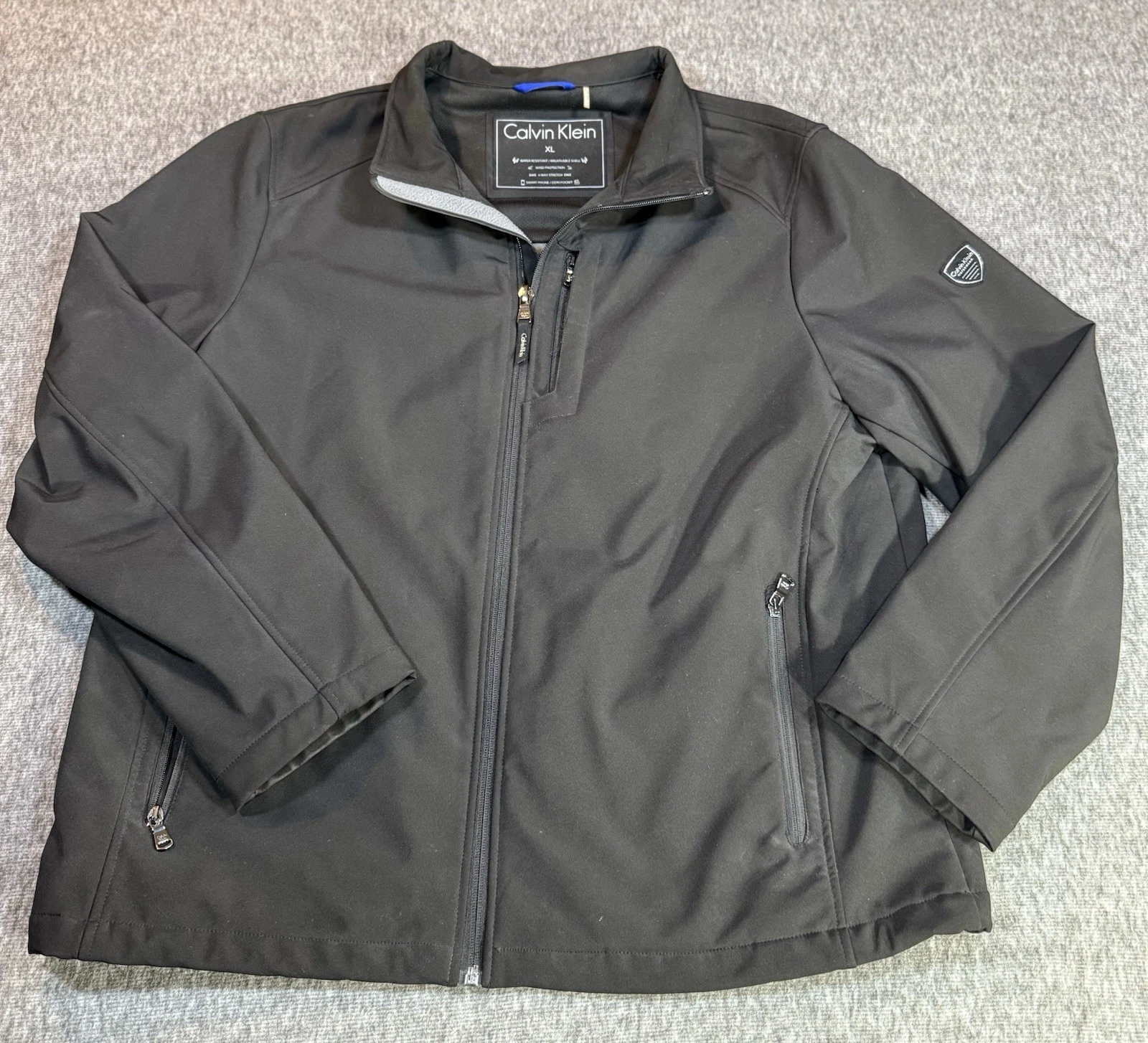 Calvin Klein Men's Black Softshell Jacket Full Zip Lightweight Coat XL
Opens in a new window or tab