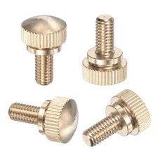 4-Pack Knurled Thumb Screws, M6x12mm Solid Brass Knobs Bolts