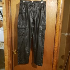 American Eagle Outfitters Women's Black Faux Leather Cargo Pants - Size 8 - NWT