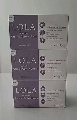3 LOLA Ultra Thin Liners Organic Cotton Light Absorbency SEALED (B3-K18)