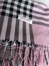 Pashmina 70 Pashmina 30 Silk Plaid Scarf 26x62 Pink