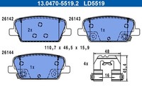 Bremsbelagsatz Scheibenbremse ATE Ceramic 13.0470-5519.2 FüR Hyundai Santa FE 4