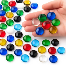 Glass Pebbles Colored Stones, 5LB Flat Marbles   Decorative Glass Gems for Vases