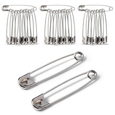 30 Pack Extra Large Safety Pins 3 Inch - Safety Pins for Sewing, Durable Stai...