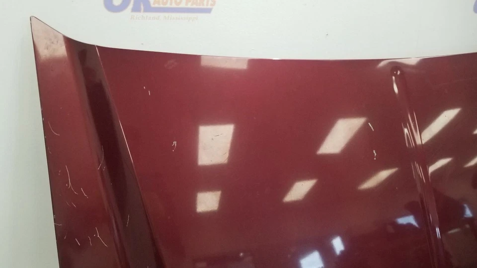 06 FORD F350 SUPER DUTY HOOD ASSEMBLY MAROON - Image 4 of 4