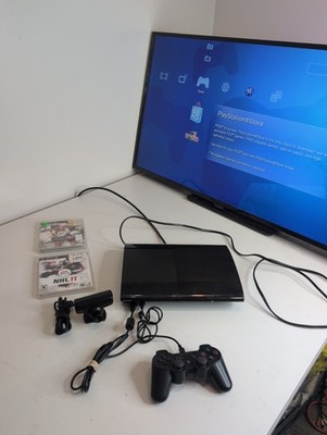 Sony PS3 Super Slim Cech 4301a 12GB Console + Games, Camera And Controller