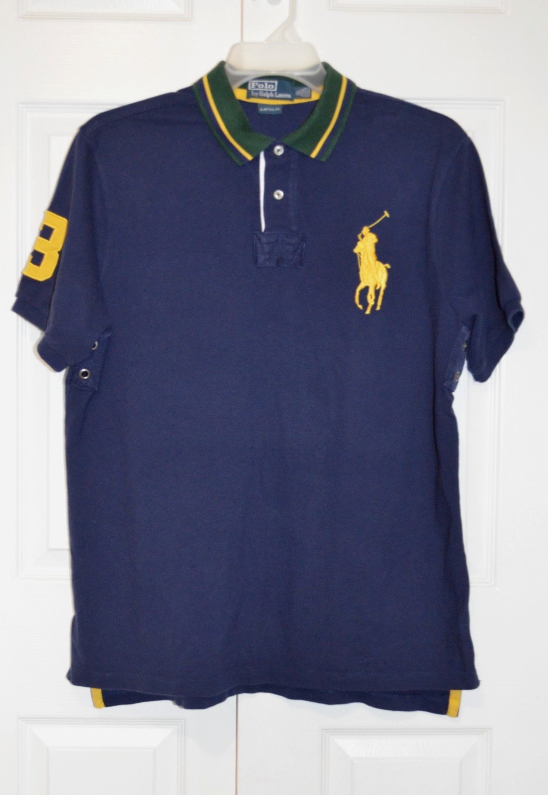 Vtg Polo by Ralph Lauren Polo Shirt Mens XL Big Pony Rugby #3 Preppy Custom Fit