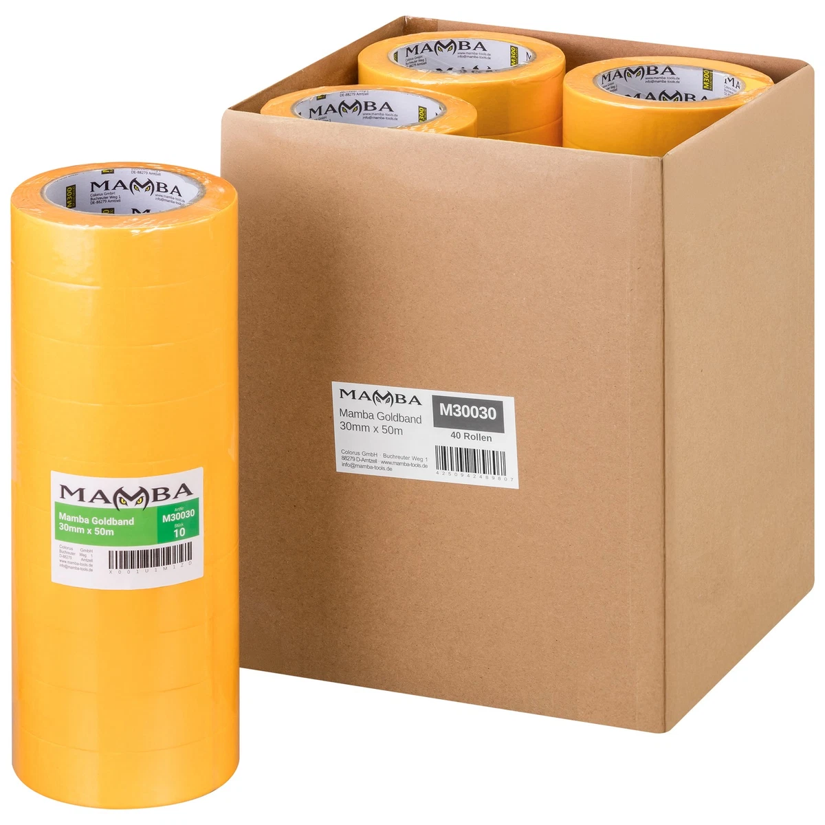 Profi Goldband Karton 24-48 Rollen 50m Krepp Fineline Washi Malerband 19-50mm