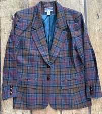 PENDLETON PETITE PLAID BLAZER JACKET SPORT COAT MULTI WOMENS 14 EXCELLENT