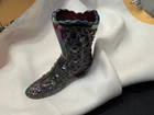 Fenton high boot carnival glass slipper