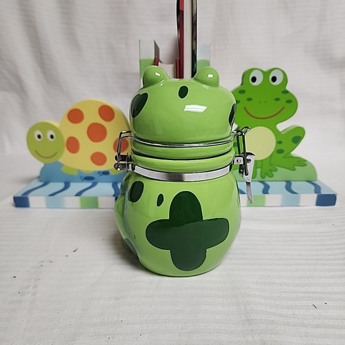 Wood Tortoise,Frog Bookends Mini Cookie Jar Fun Kids Bedroom,library Decor - Picture 11 of 15