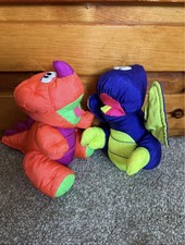 Vintage 1992 Fisher-Price Puffalumps Dino Plush Toy  s Triceratops  Pterodactyl