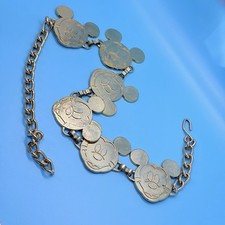 Vintage Disney Mickey Mouse Honey Fashions Ltd NY Gold Tone Adjustable Belt