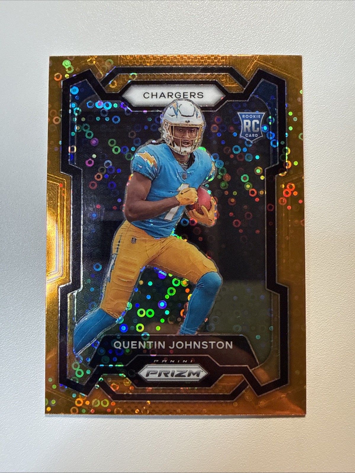 Quentin Johnston - 2023 Panini Prizm Football ORANGE DISCO PRIZM ROOKIE - #353