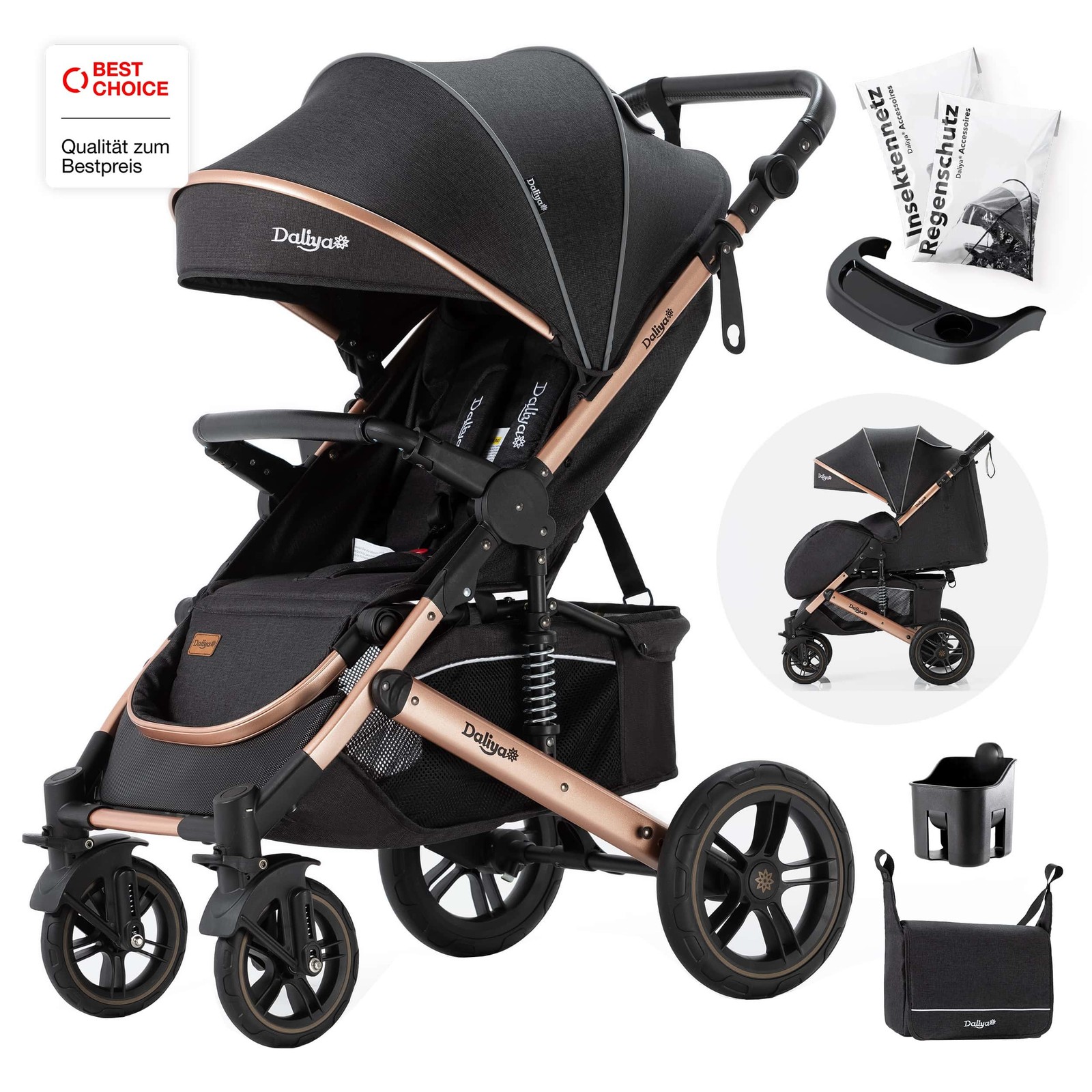 Cochecito Daliya® RAPIDY Buggy 0-36 meses posición de asiento posición reclinada hasta 22 kg