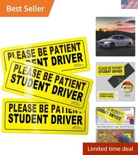 Student Driver Safety Magnet Set of 3 - Reflective Weather-Resistant Car Signs