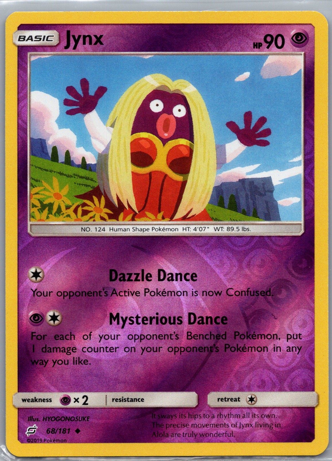 Pokemon Jynx SM - Team Up 68/181 Reverse Holofoil Moderately Played