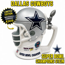 Dallas Cowboys Super Bowl Champion lidded Beer Stein Mug Vtg NFL Collectible