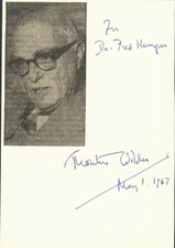 THORNTON WILDER - INSCRIBED SIGNATURE 05/01/1967