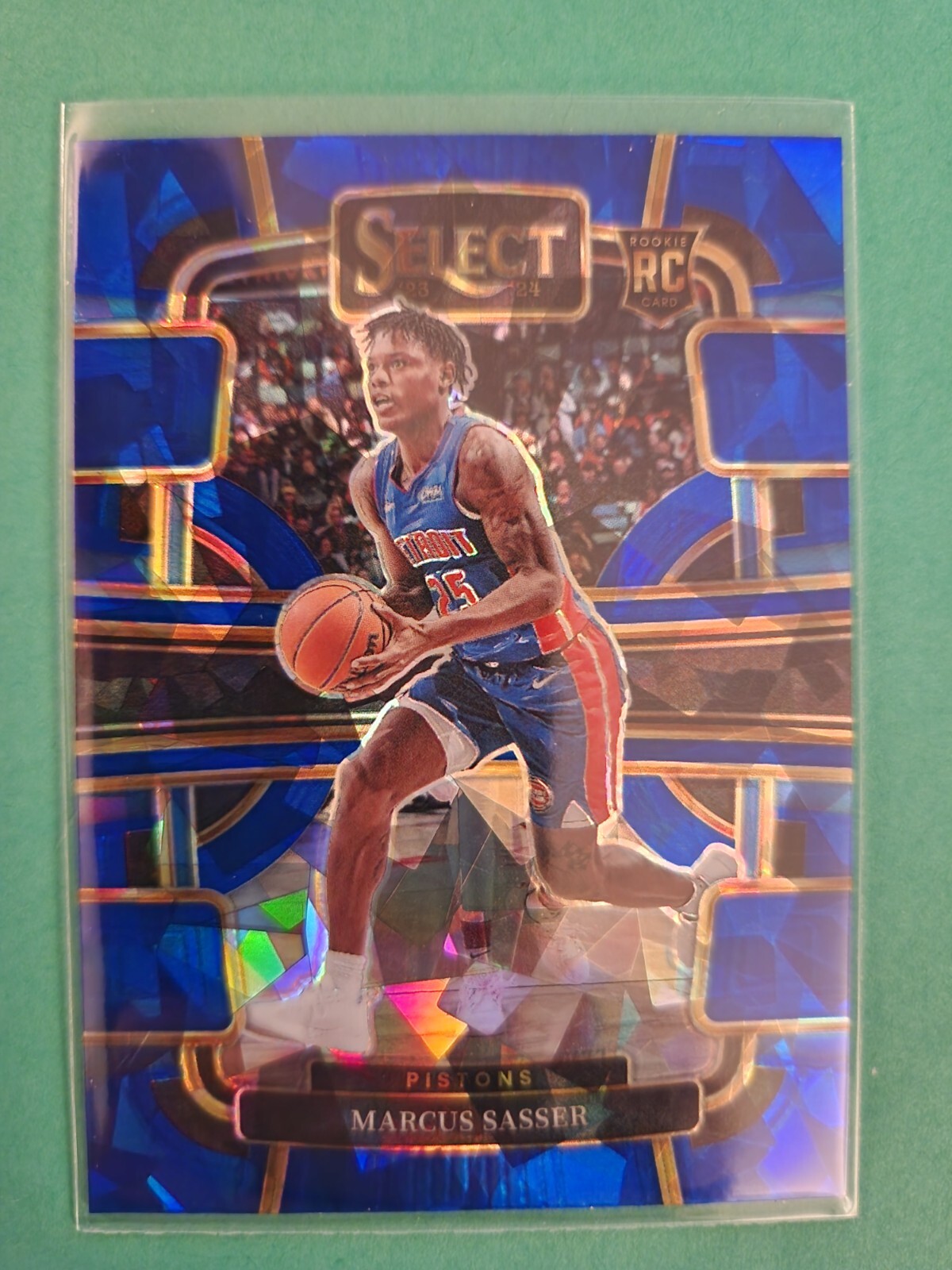 2023-24 Panini Select -Blue Cracked Ice  Concourse #70 Marcus Sasser (RC)