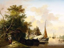 PEASANTS UNLOADING CARGO by J. Os Tile Mural Kitchen Backsplash Ceramic 10x8