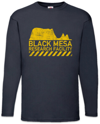 Black Mesa Herren Langarm T-Shirt Research Logo Symbol Facility Gamer Nerd