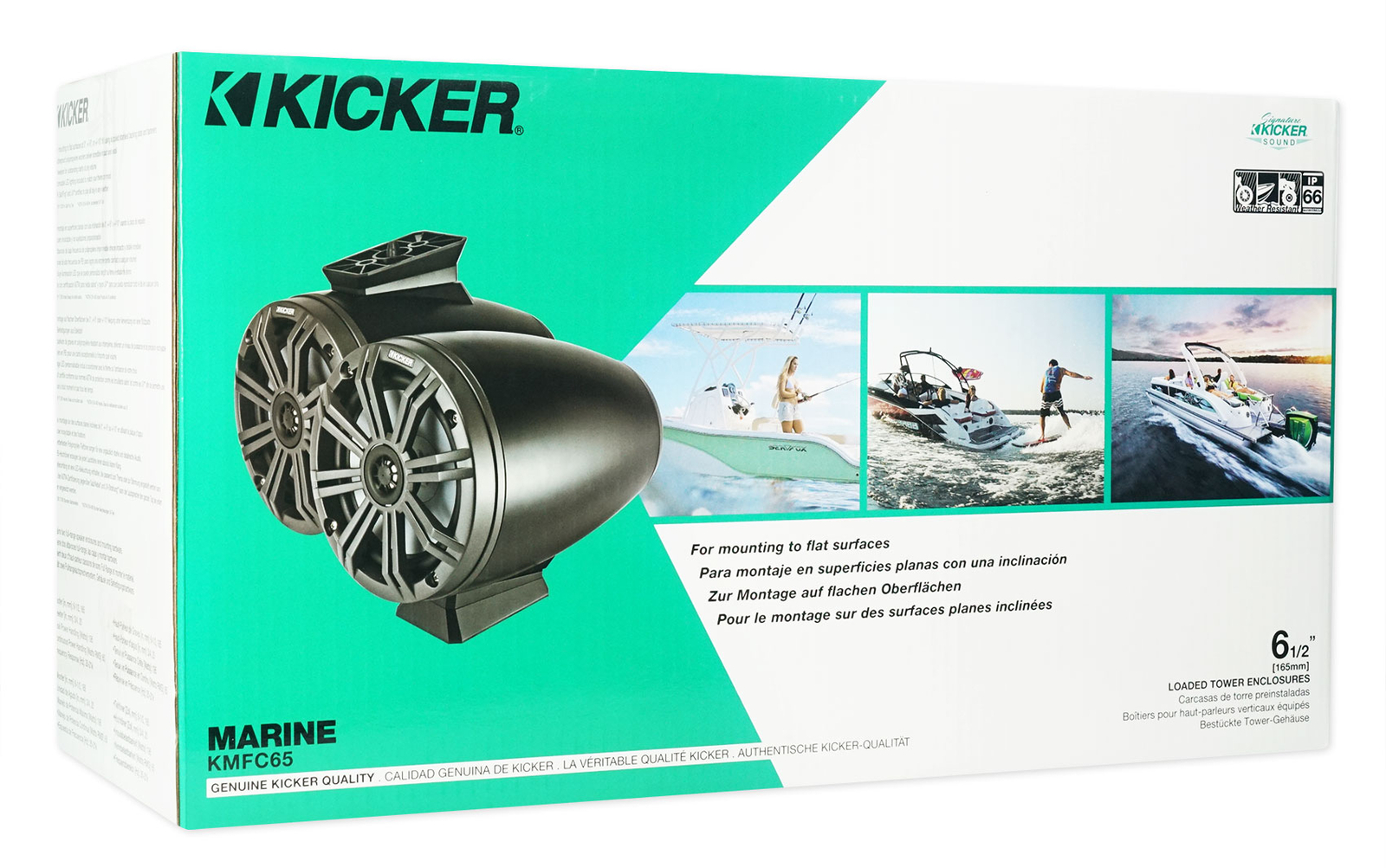 2 Белых морских светодиодных динамика KICKER KMFC65 65 мощностью 195 Вт Модули для поверхностного монтажа 46KMFC65W