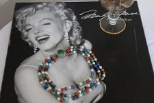Miriam Haskell Exquisite Colorful Red Green Blue Orange Marbled Pearl Necklace 