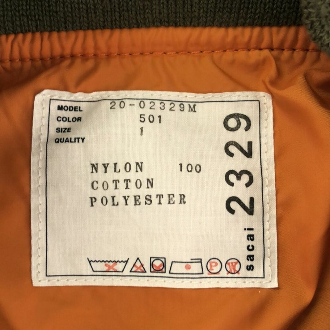 Sacai Sakai Dr.Woo BANDANA PRINT MA-1 Jacket 1 Nylon 100 Sacai Sakai Dr.Woo BANDANA PRINT MA-1 Jacket 1 Nylon 100