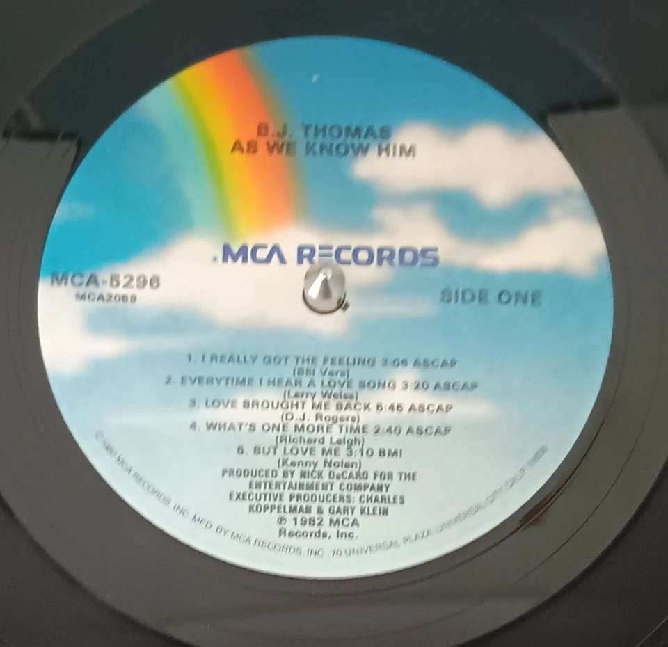 B.J. Thomas – As We Know Him - 1982 LP record VG+, cover VG - Image 3 of 3