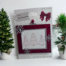 2023 CHRISTMAS TREE ORNAMENT PHOTO PICTURE FRAME HANGER RED WithSNOWFLAKE SQUARE