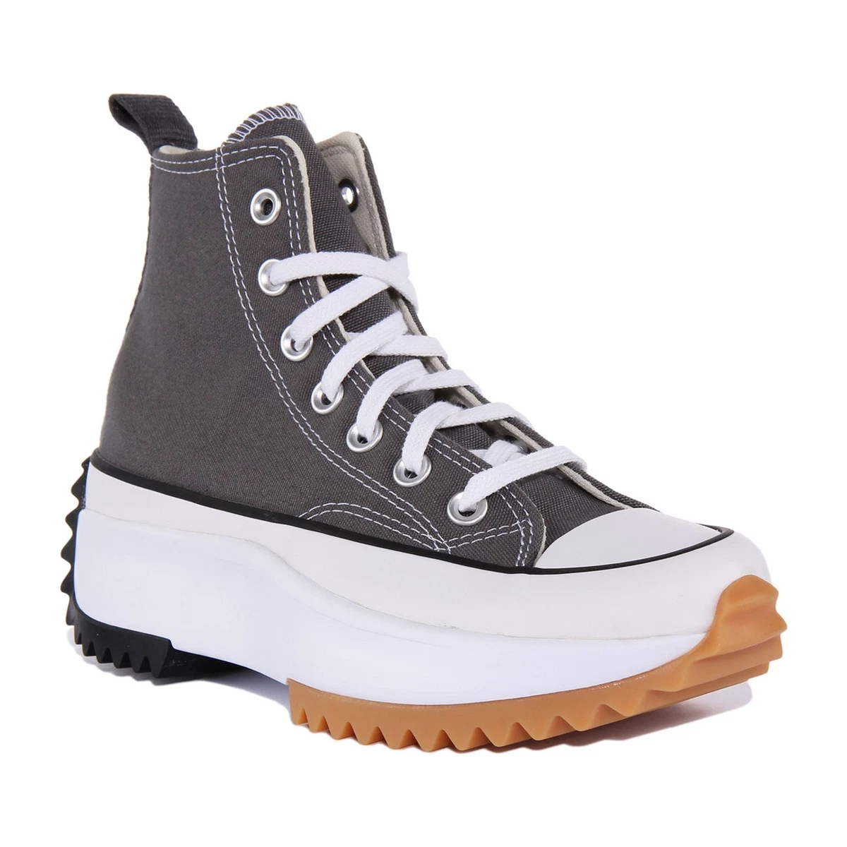 Converse A03703C Run Star Hike Hi Unisex Platform Trainer In Grey Size UK 3  - 8 | eBay