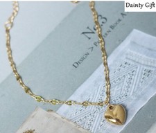 Women Gold Plated Titanium Stainless Steel Love Heart Hand Chain Bracelet 6-7.3"