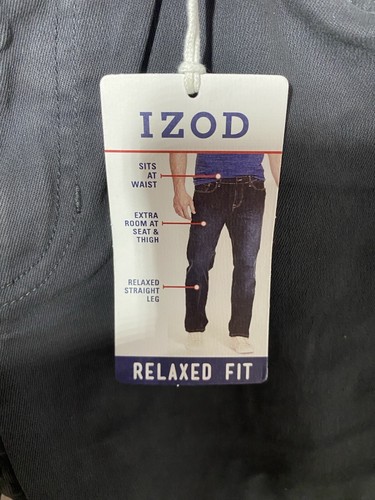 Izod Men's Jeans Comfort Stretch Supersoft Knit Pants Size 34x32 Gray - Picture 9 of 11