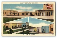 1950s Campa Turista La Cima Motel Postcard Restaurant Gas Station 