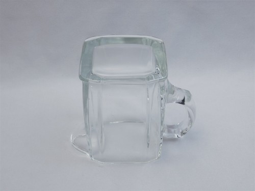 Antique Paden City Clear Glass Pitcher with Black Glass 1930s Lid Batter Jug 8" - Picture 12 of 22