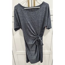 Ann Taylor Knit Dress Tie Waist Dolman Sleeve Casual Comfy Gray M