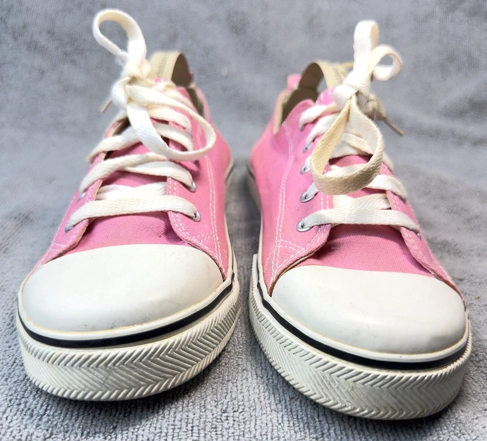 Faded Glory Canvas Sneakers Girls Youth 5 Pink Casual Shoes Lace Up Low Top Flat - Image 3 of 4