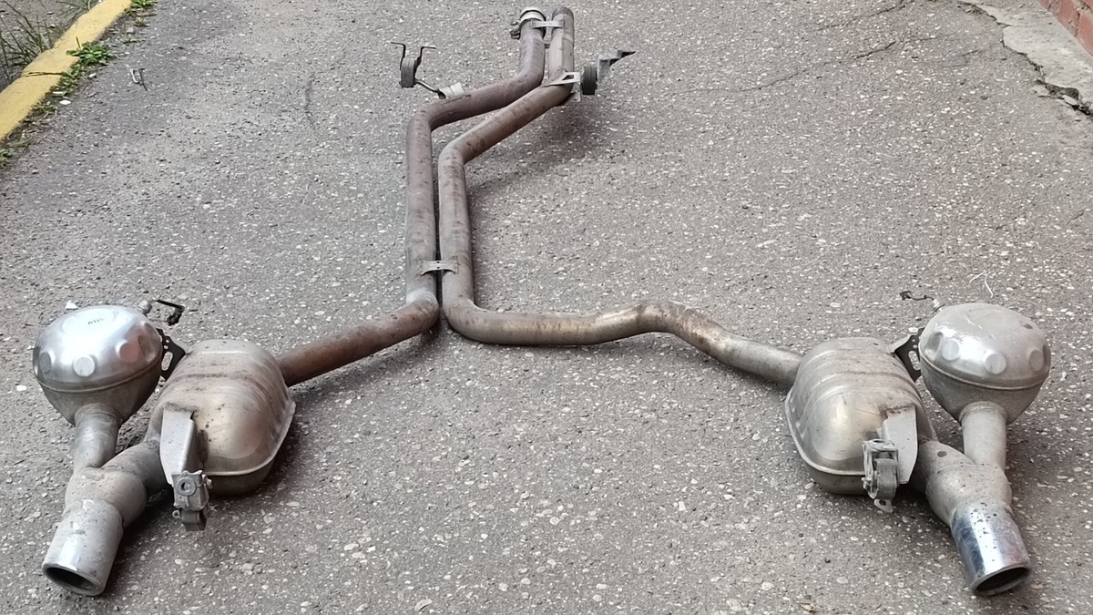 Audi A6 4G exhaust system sound original 4G0253612N 4G0253611N | eBay