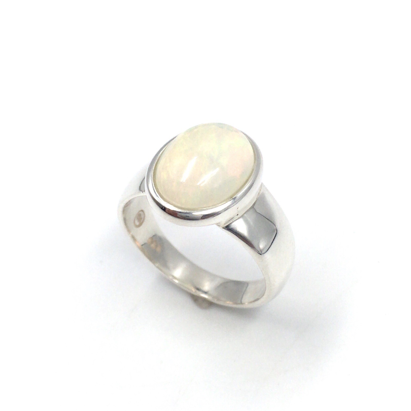 Solid 925 Silver Ring Opal 3.5ct Solid Band Ring … - image 12