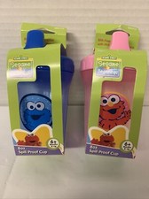 Sesame Beginnings Spill Proof Cup, 8 Ounce Each Cookie Monster  Elmo Lot Of 2
