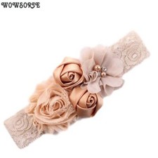 Rose Elastic Hair Band - Flower Rhinestone Lace Headband Headwear Hair Accessory