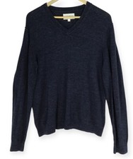 Lucky Brand Sweater Men's Large Heather Blue V-Neck Soft Long Sleeve Lightweight